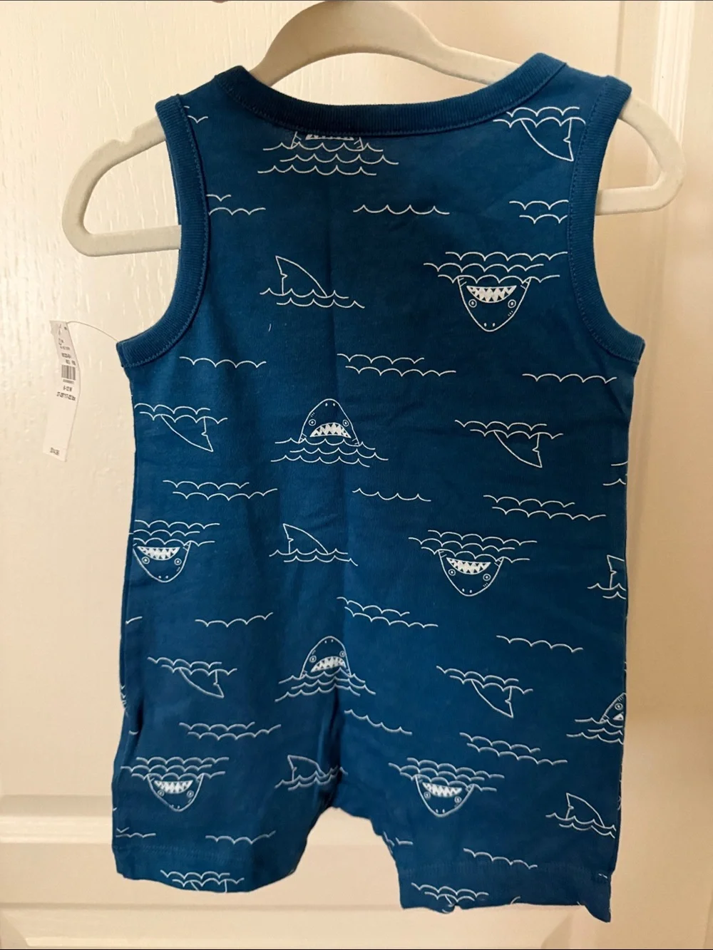 Old Navy Blue Shark Print Sleeveless Romper